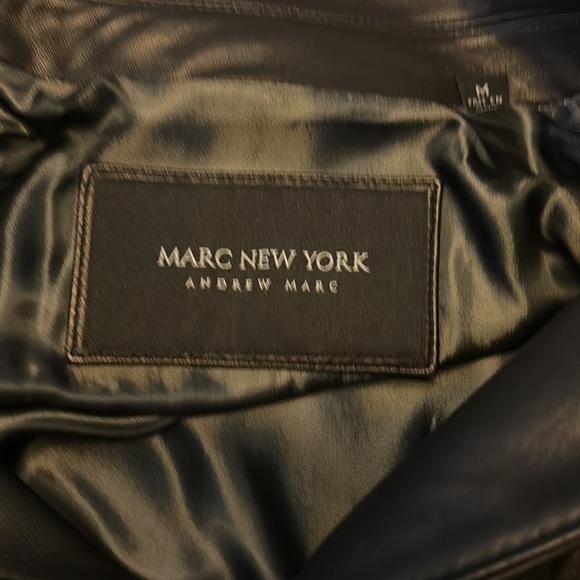ANDREW MARC Genuine Leather Button Front Jacket